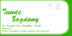 tunde bogdany business card